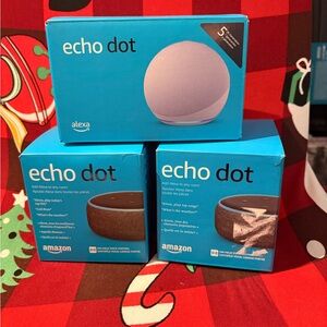 Amazon Echo Dot 3-Pack in Blue and Brown Boxed Speakers